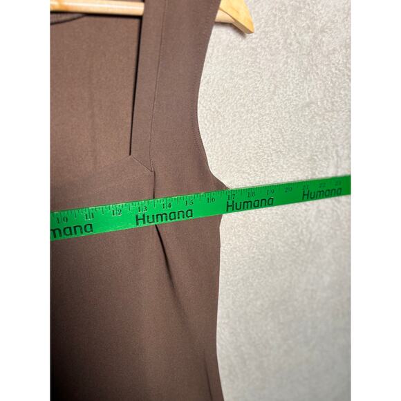 Boston Proper Brown Square Neck‎ Sleeveless Maxi Bodycon Dress Size Small - Picture 7 of 7